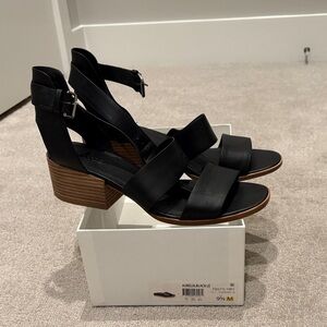 Vince Black Strappy Block Heels